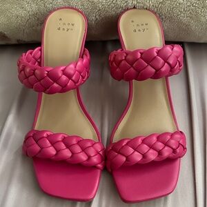 A New Day Women's Fuchsia Braided Sandals